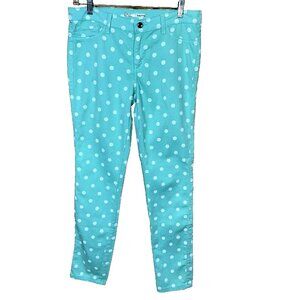 Kancan Juniors 9 Mint Polka Dot Skinny Jeans Retrocore Stretch Denim USA Made